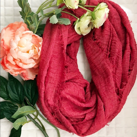 The House Of Gentry Accessories - Raspberry Lightweight Infinity Scarf